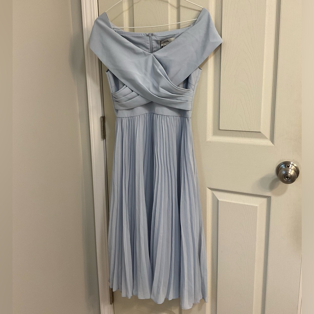 Baby Blue Off-the-Shoulder Dress